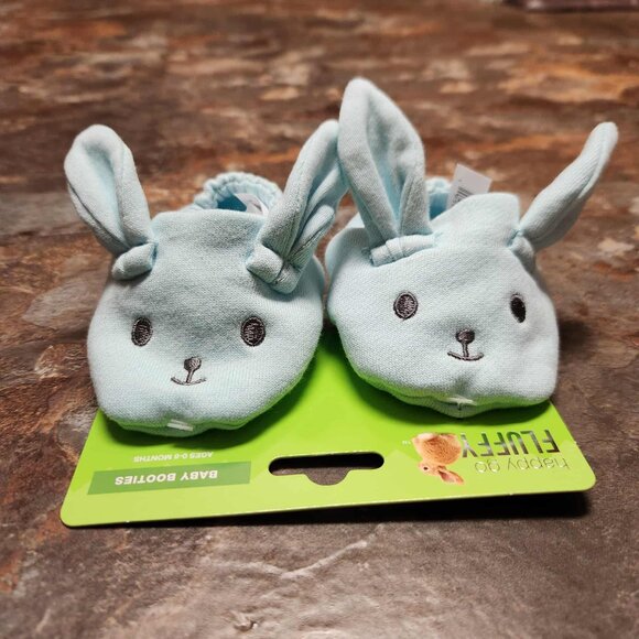 Happy Go Fluffy Bunny Baby Booties - Size 0-6months - NWT - Picture 4 of 4